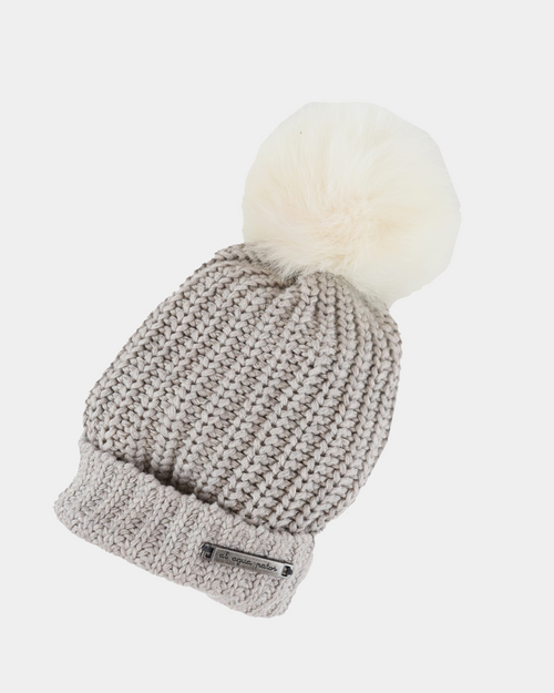 GORRO CANALE BEIGE POMPÓN