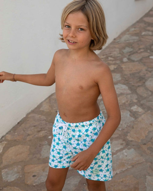 BOXER SURF NIÑO TORTUGAS AZUL