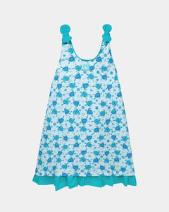 VESTIDO LYCRA TORTUGAS AZUL