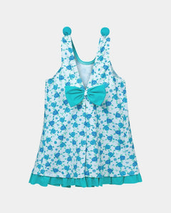 VESTIDO LYCRA TORTUGAS AZUL