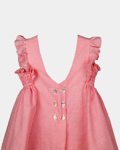 VESTIDO TELA SUCKER ROJO