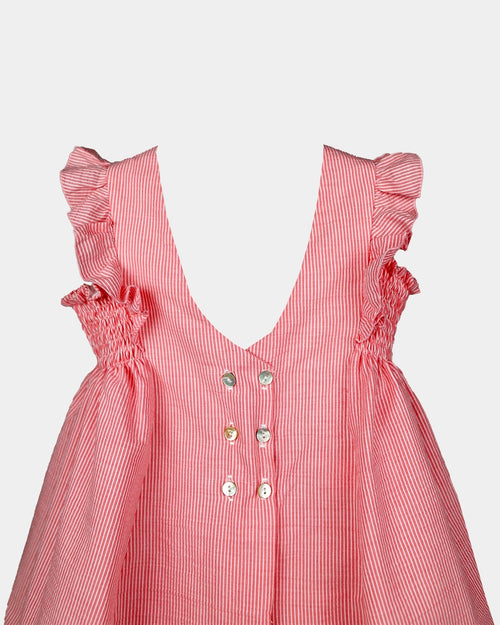 VESTIDO TELA SUCKER ROJO